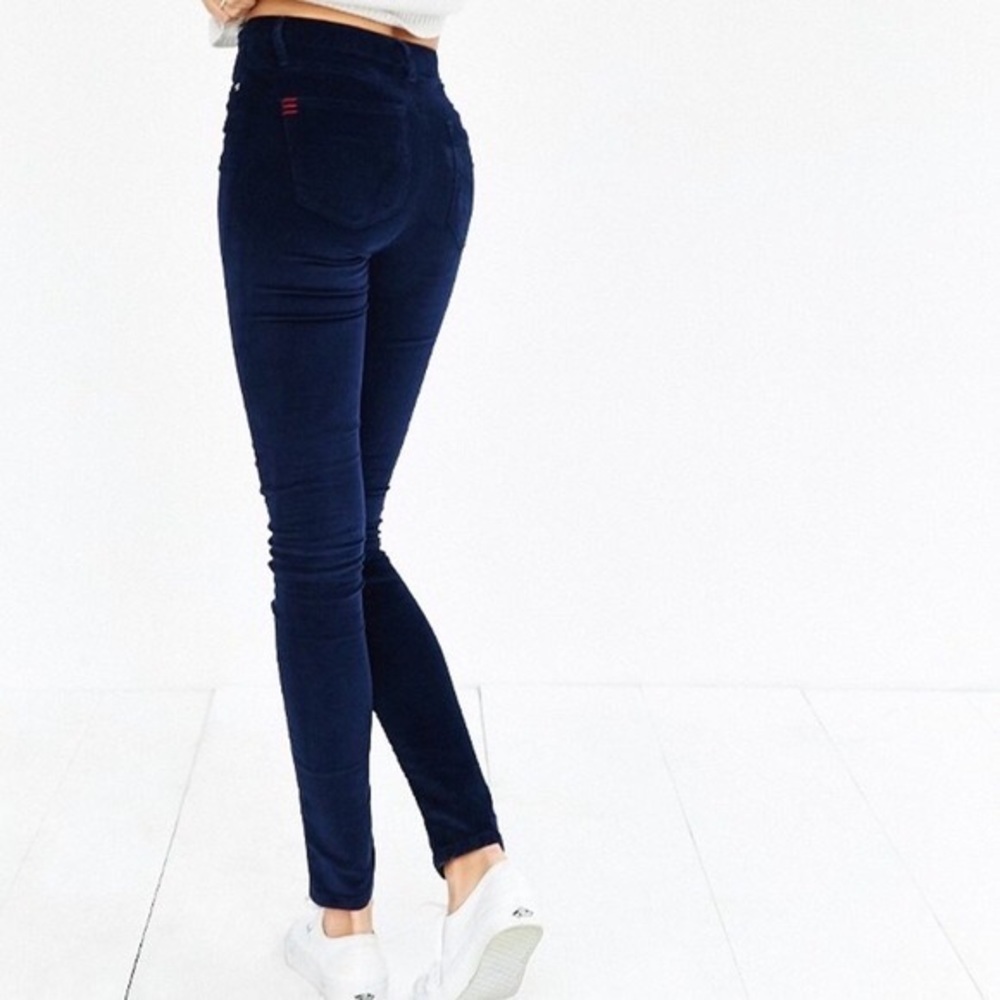 BDG Navy Corduroy Twig High Rise Pant